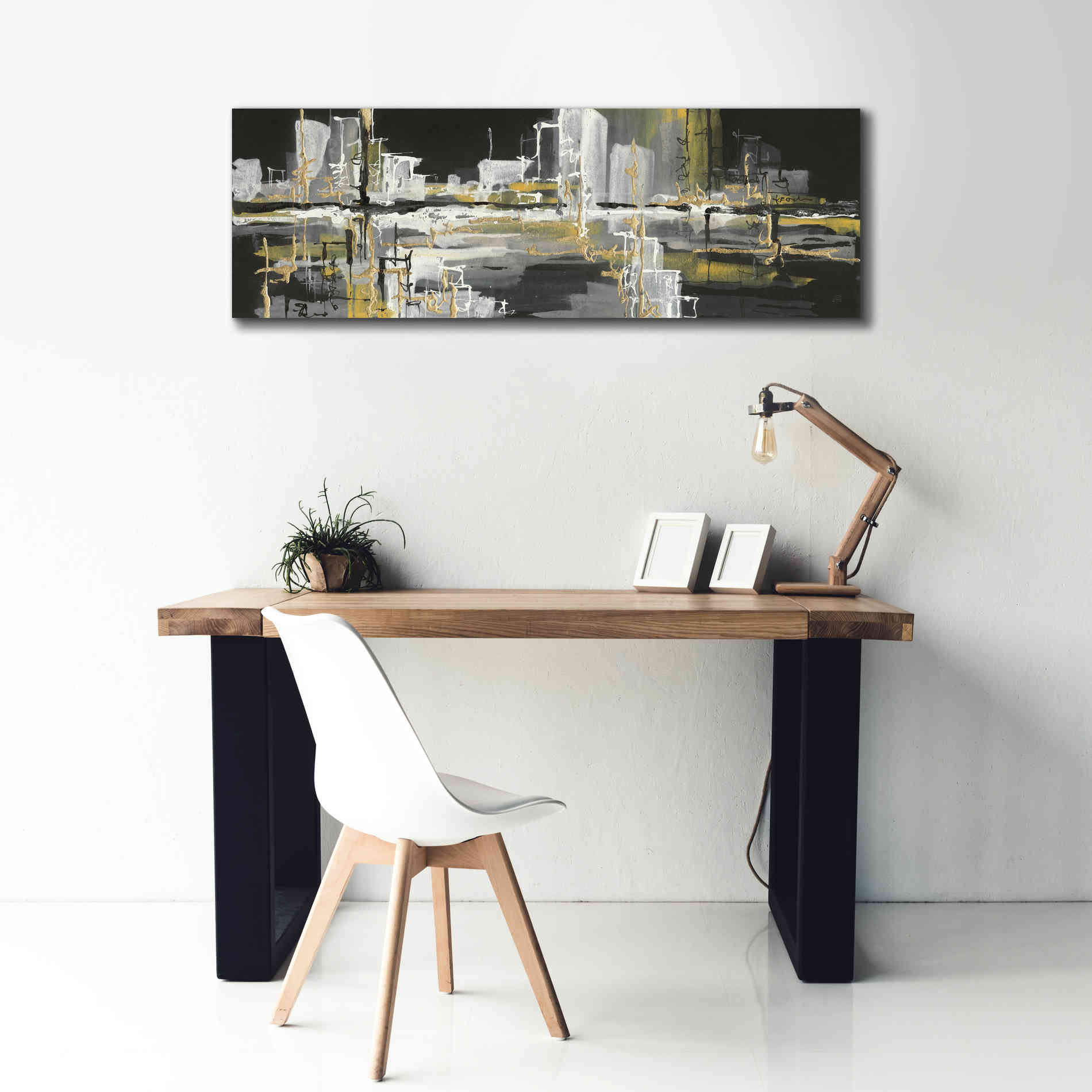 'Urban Gold III' by Chris Paschke, Giclee Canvas Wall Art,60 x 20