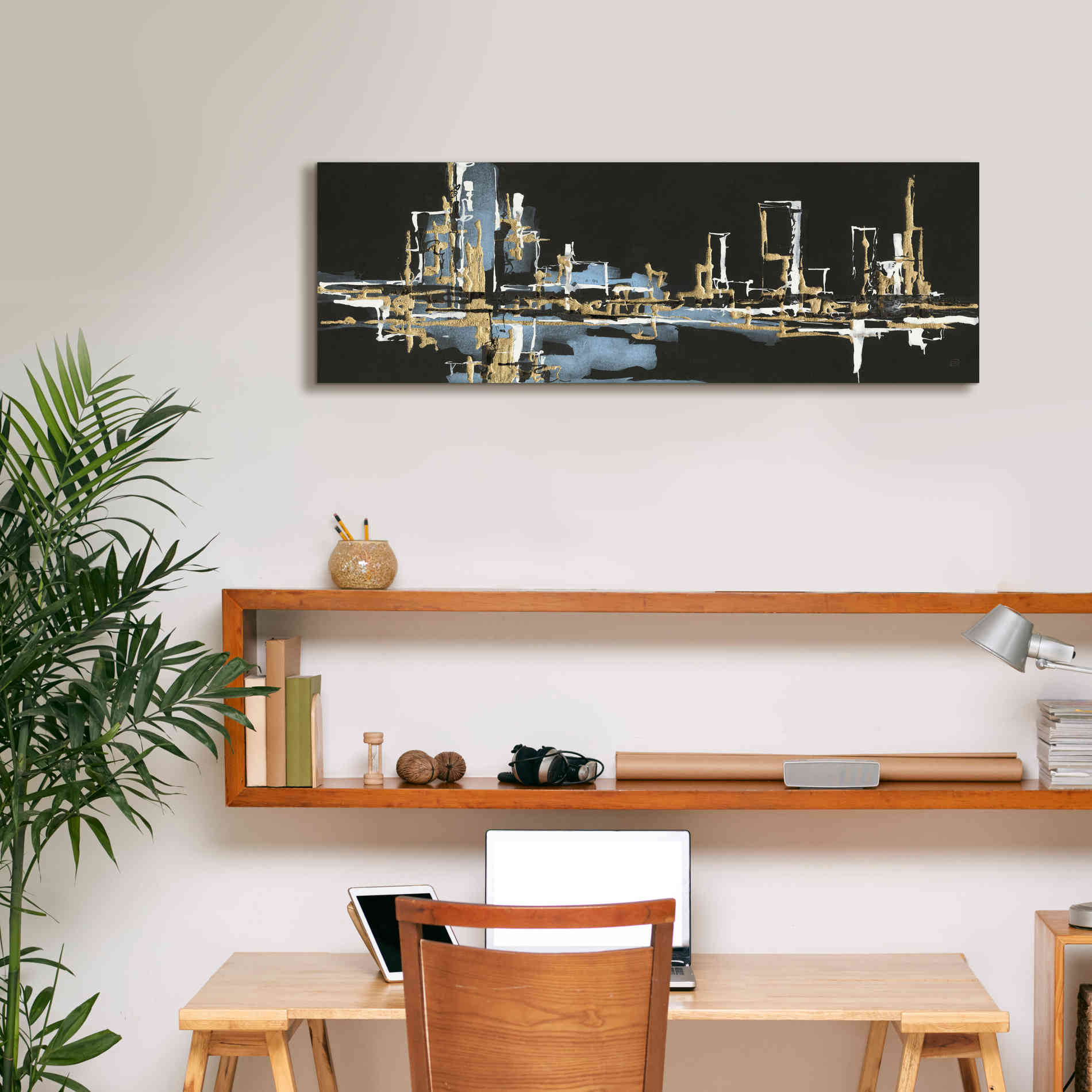 'Urban Gold VI' by Chris Paschke, Giclee Canvas Wall Art,36 x 12