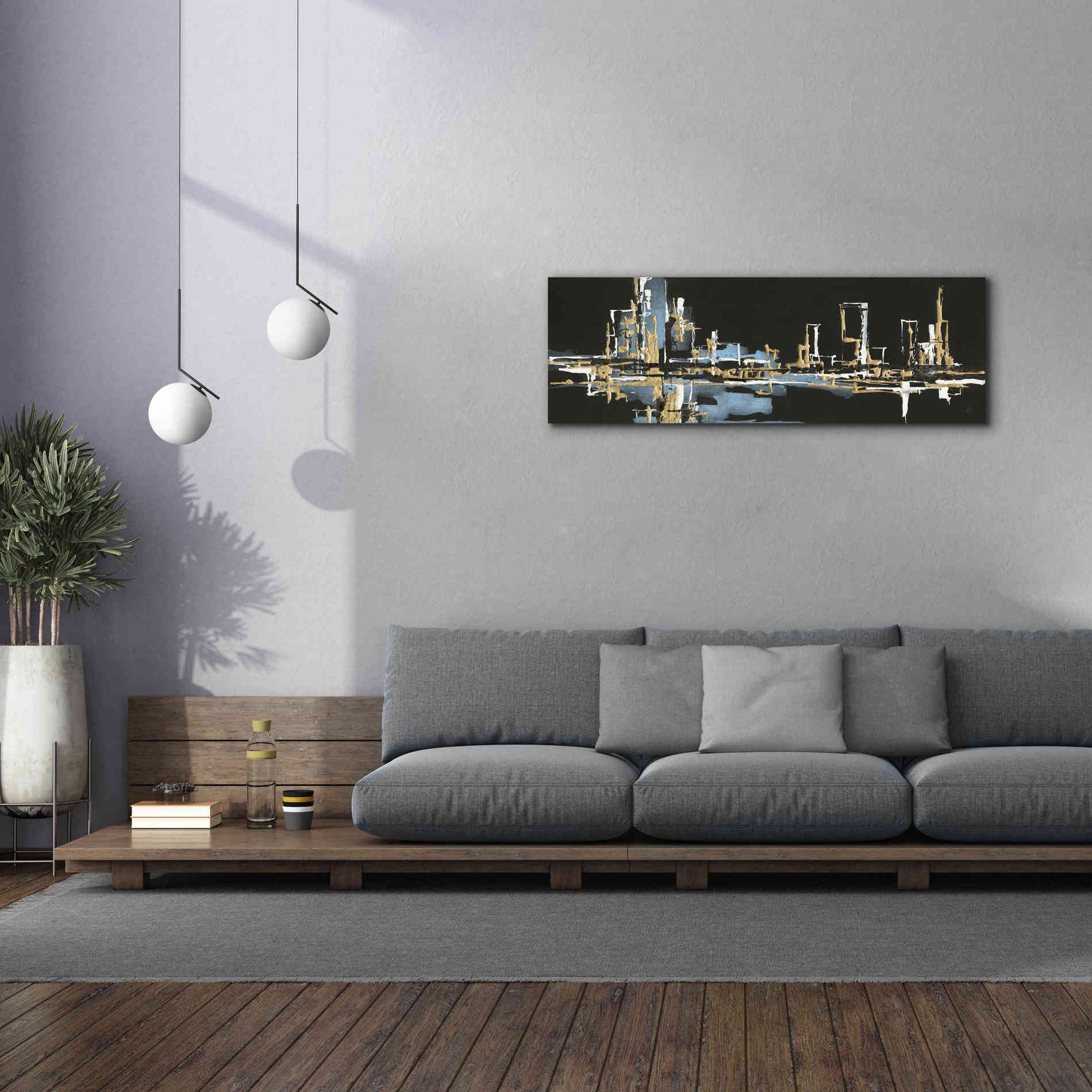 'Urban Gold VI' by Chris Paschke, Giclee Canvas Wall Art,60 x 20
