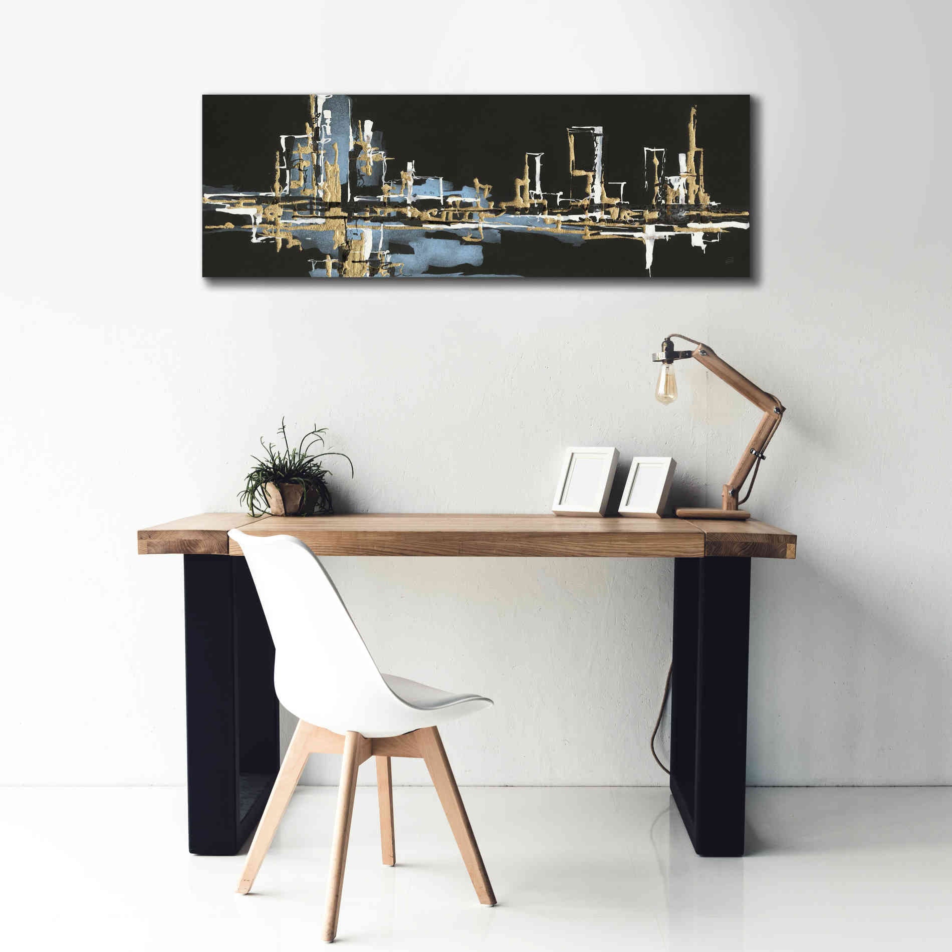 'Urban Gold VI' by Chris Paschke, Giclee Canvas Wall Art,60 x 20