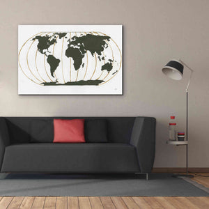 'World Map Gold Lines' by Chris Paschke, Giclee Canvas Wall Art,60 x 40