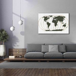 'World Map Gold Lines' by Chris Paschke, Giclee Canvas Wall Art,60 x 40