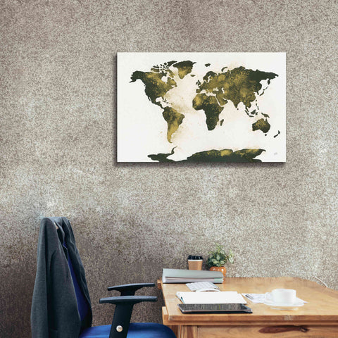 Image of 'World Map Gold Dust' by Chris Paschke, Giclee Canvas Wall Art,40 x 26