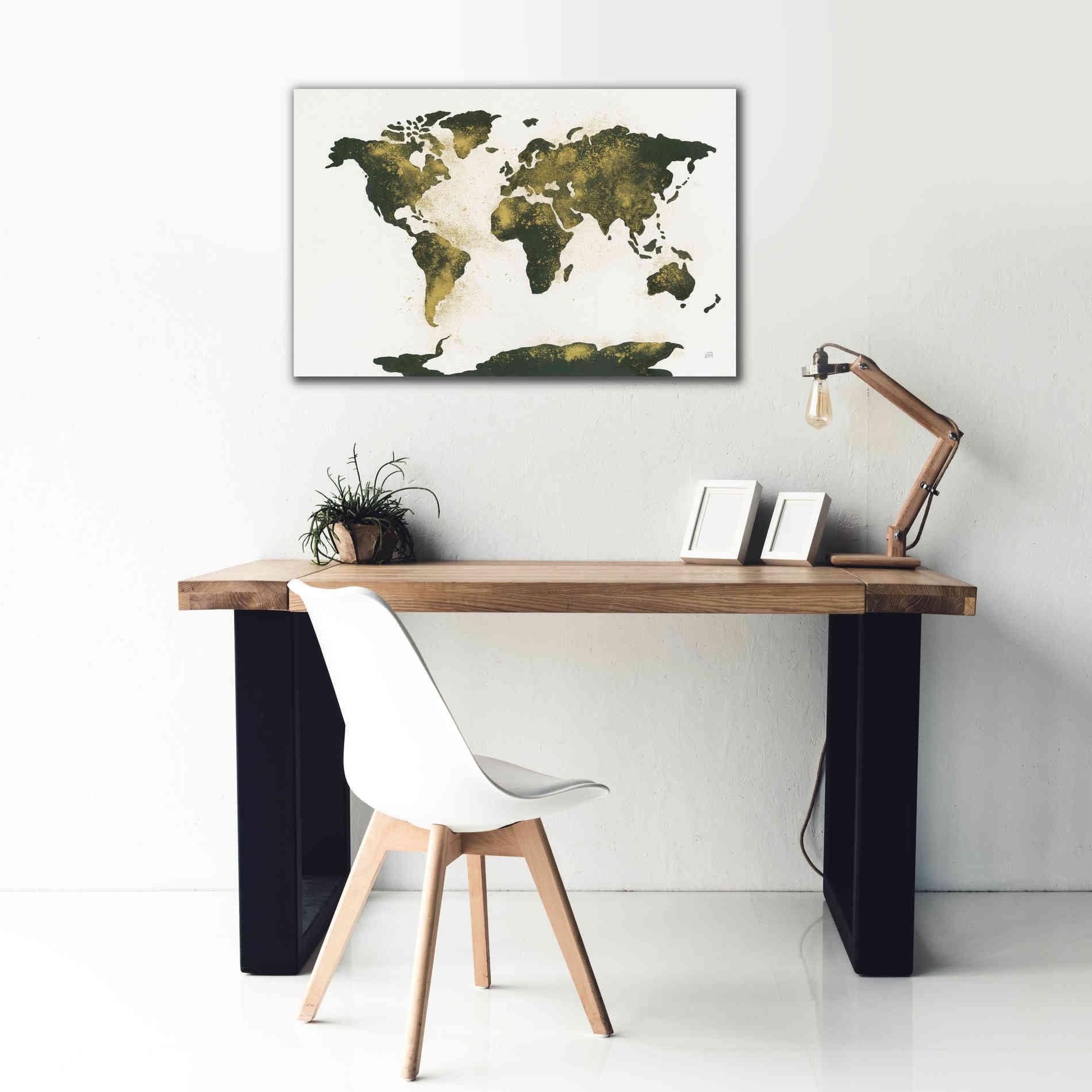 'World Map Gold Dust' by Chris Paschke, Giclee Canvas Wall Art,40 x 26