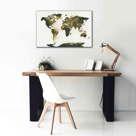 Image of 'World Map Gold Dust' by Chris Paschke, Giclee Canvas Wall Art,40 x 26