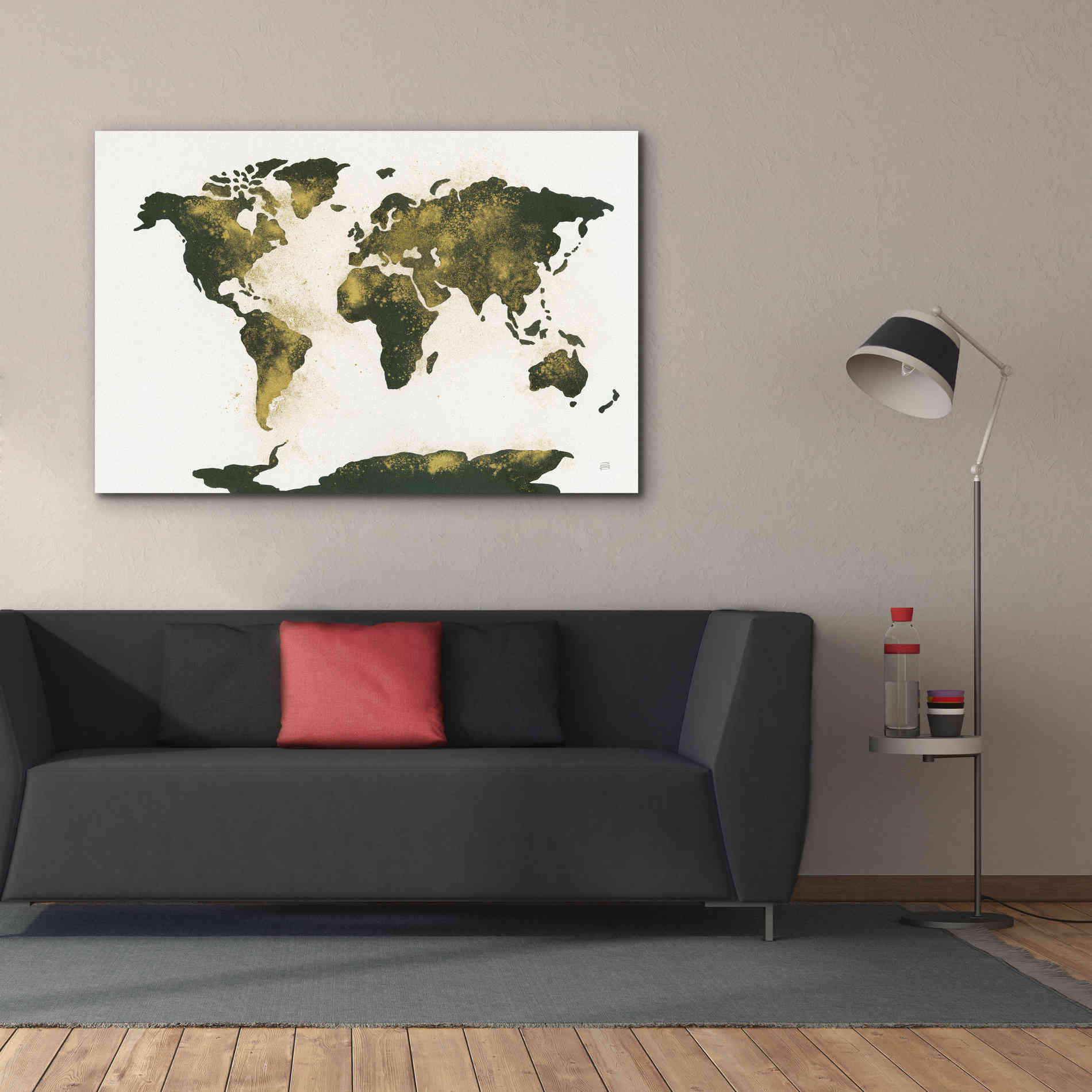 'World Map Gold Dust' by Chris Paschke, Giclee Canvas Wall Art,60 x 40