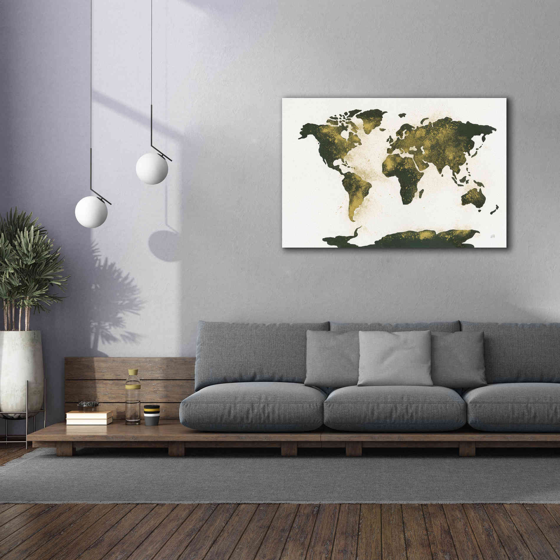 'World Map Gold Dust' by Chris Paschke, Giclee Canvas Wall Art,60 x 40