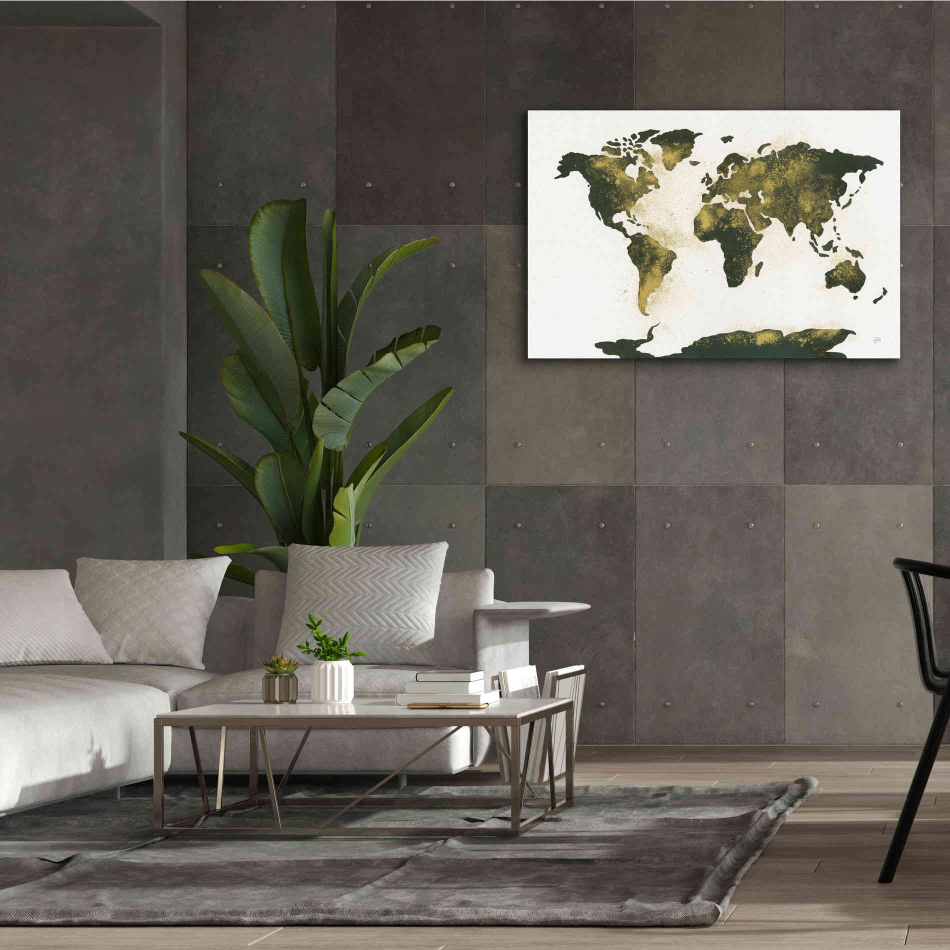 'World Map Gold Dust' by Chris Paschke, Giclee Canvas Wall Art,60 x 40