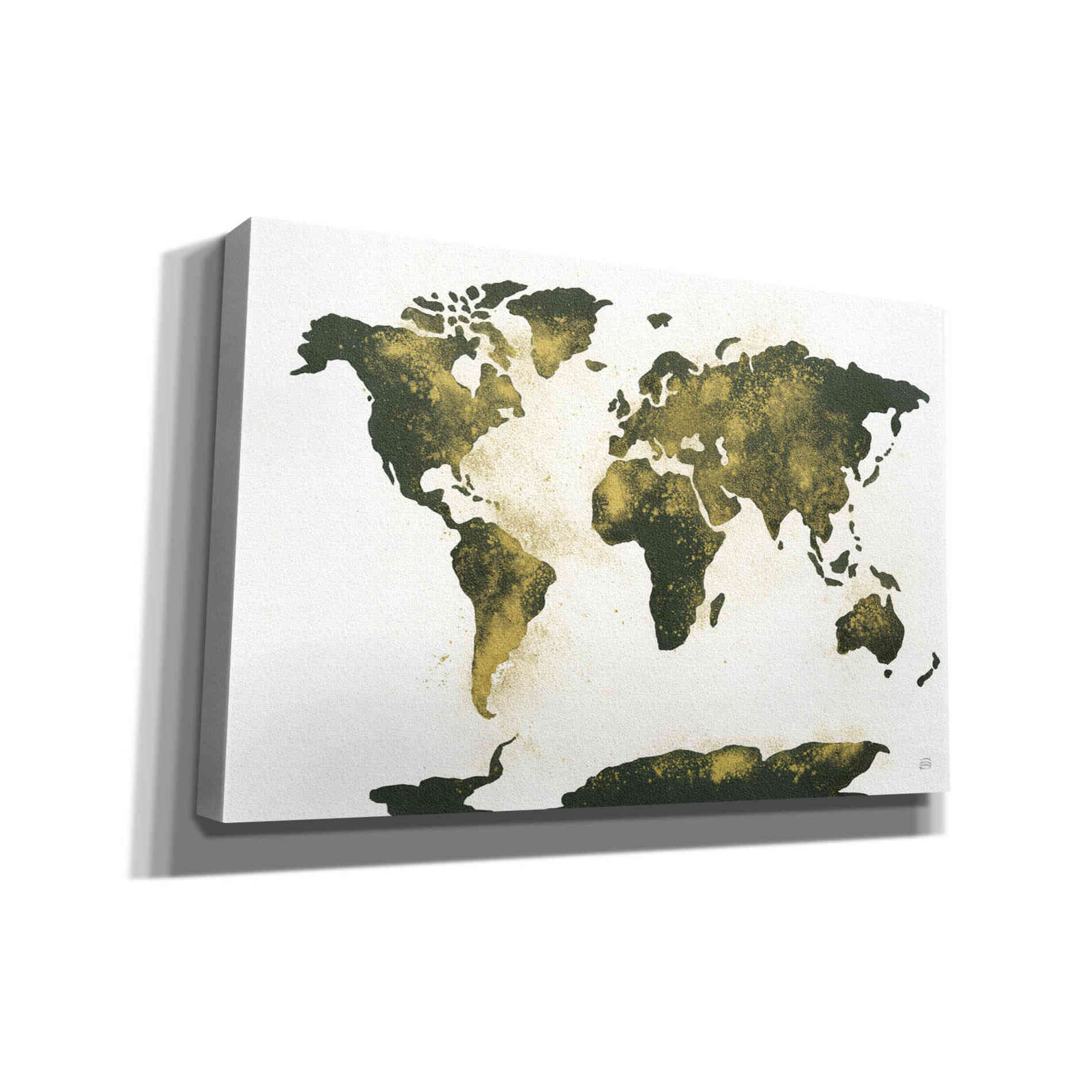 'World Map Gold Dust' by Chris Paschke, Giclee Canvas Wall Art