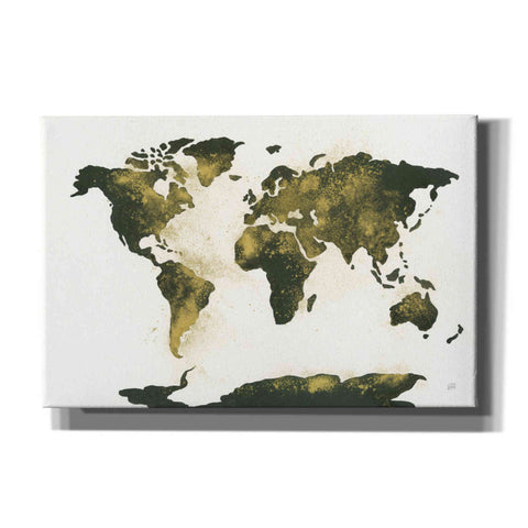 Image of 'World Map Gold Dust' by Chris Paschke, Giclee Canvas Wall Art
