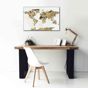 'World Map Gold Leaf' by Chris Paschke, Giclee Canvas Wall Art,40 x 26