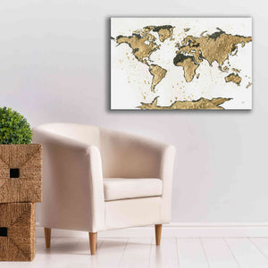 'World Map Gold Leaf' by Chris Paschke, Giclee Canvas Wall Art,40 x 26