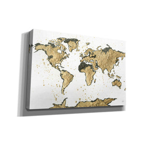 'World Map Gold Leaf' by Chris Paschke, Giclee Canvas Wall Art