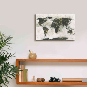 'World Map Gold Speckle' by Chris Paschke, Giclee Canvas Wall Art,18 x 12