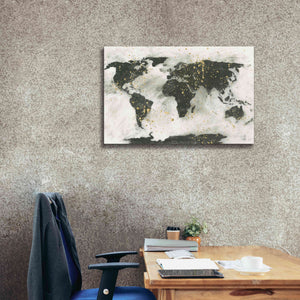 'World Map Gold Speckle' by Chris Paschke, Giclee Canvas Wall Art,40 x 26