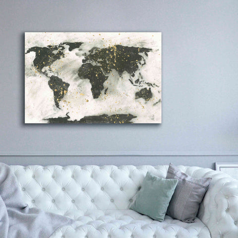 Image of 'World Map Gold Speckle' by Chris Paschke, Giclee Canvas Wall Art,60 x 40