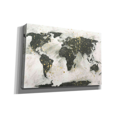 Image of 'World Map Gold Speckle' by Chris Paschke, Giclee Canvas Wall Art