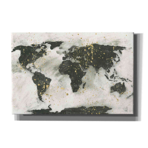 Image of 'World Map Gold Speckle' by Chris Paschke, Giclee Canvas Wall Art