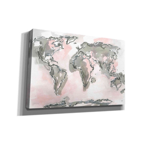 Image of 'World Map Blush' by Chris Paschke, Giclee Canvas Wall Art