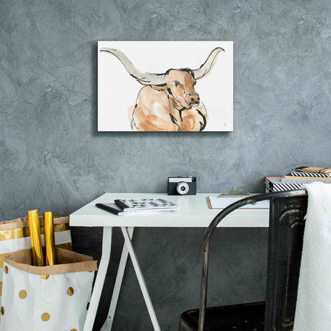 Image of 'Longhorn I' by Chris Paschke, Giclee Canvas Wall Art,18 x 12