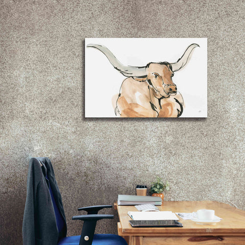 Image of 'Longhorn I' by Chris Paschke, Giclee Canvas Wall Art,40 x 26