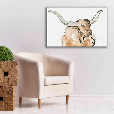 Image of 'Longhorn I' by Chris Paschke, Giclee Canvas Wall Art,40 x 26