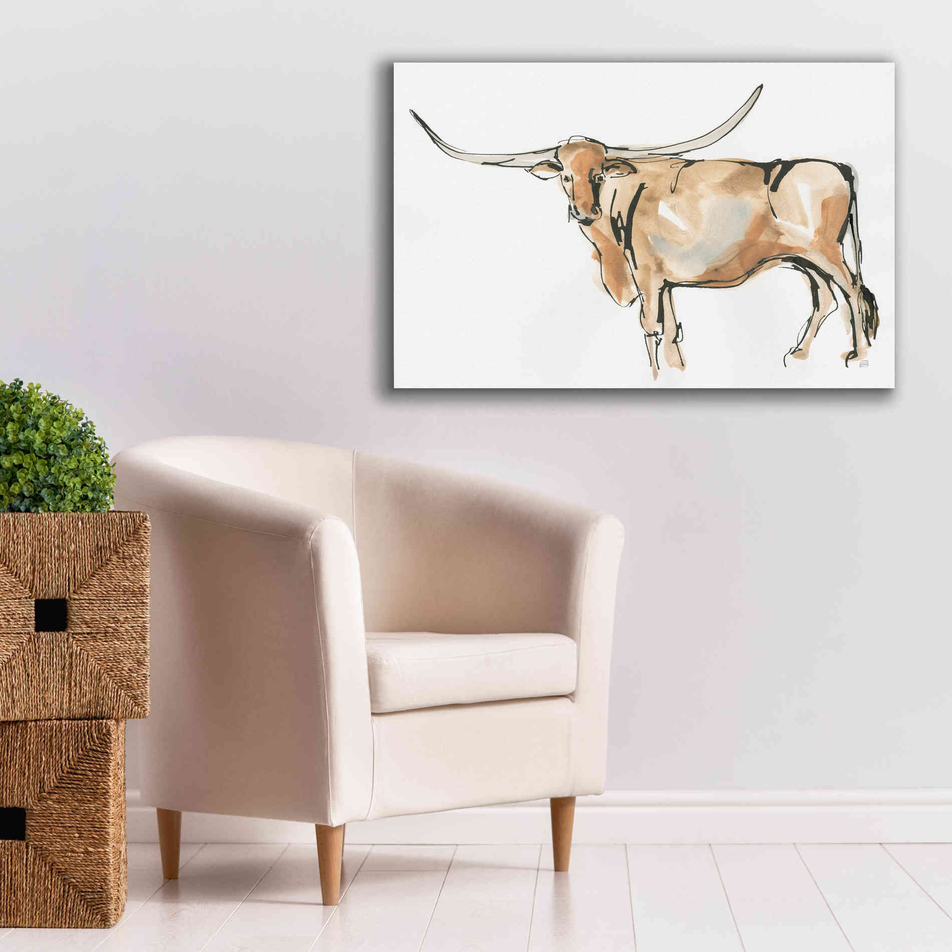 'Longhorn II' by Chris Paschke, Giclee Canvas Wall Art,40 x 26