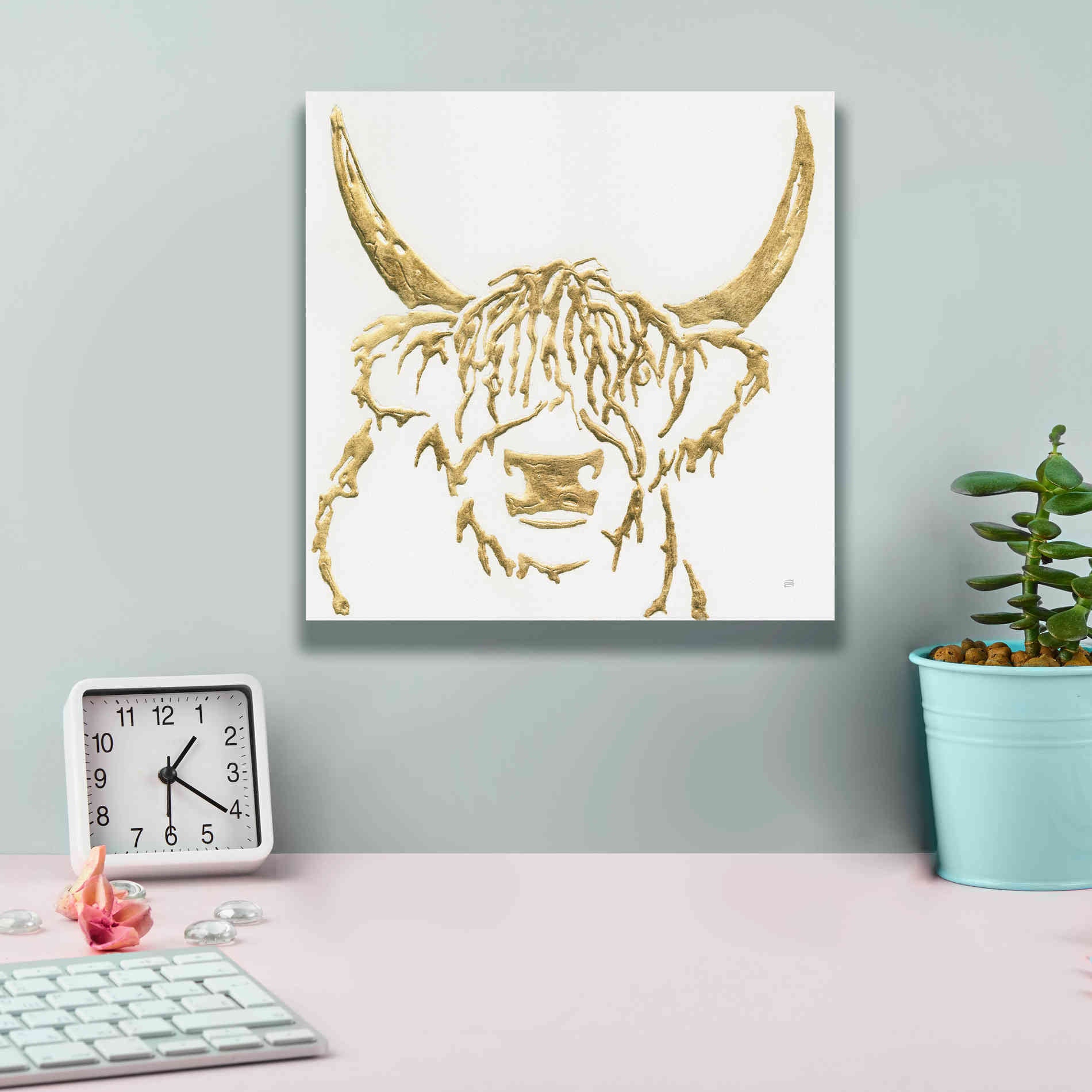 'Gilded Highlander I' by Chris Paschke, Giclee Canvas Wall Art,12 x 12