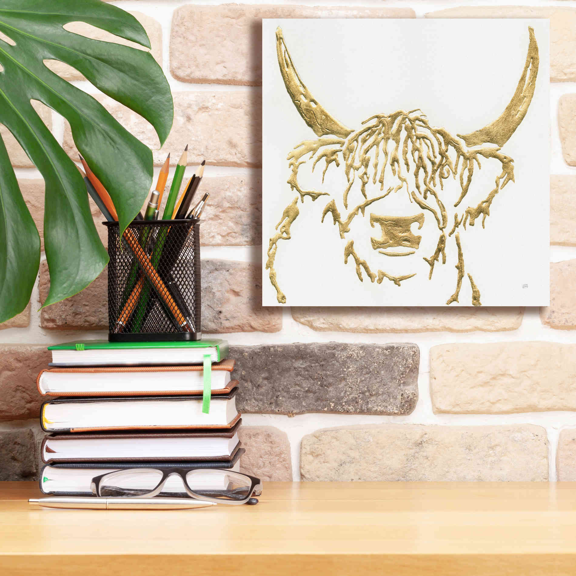 'Gilded Highlander I' by Chris Paschke, Giclee Canvas Wall Art,12 x 12