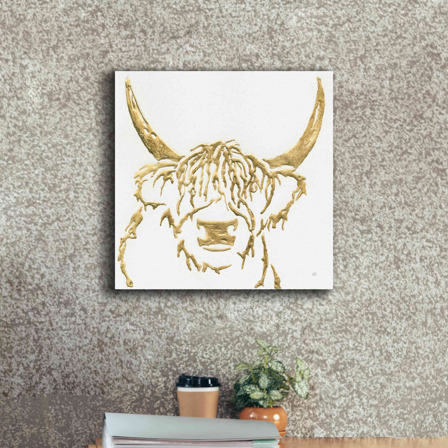 'Gilded Highlander I' by Chris Paschke, Giclee Canvas Wall Art,18 x 18