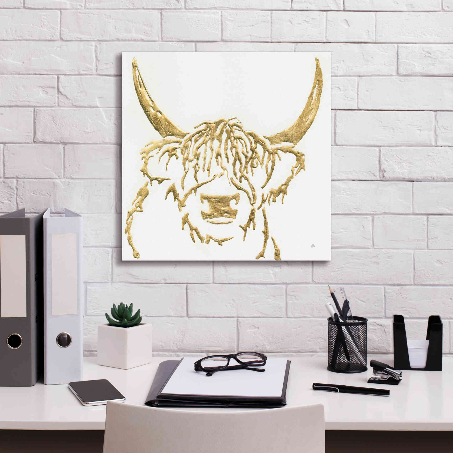 'Gilded Highlander I' by Chris Paschke, Giclee Canvas Wall Art,18 x 18