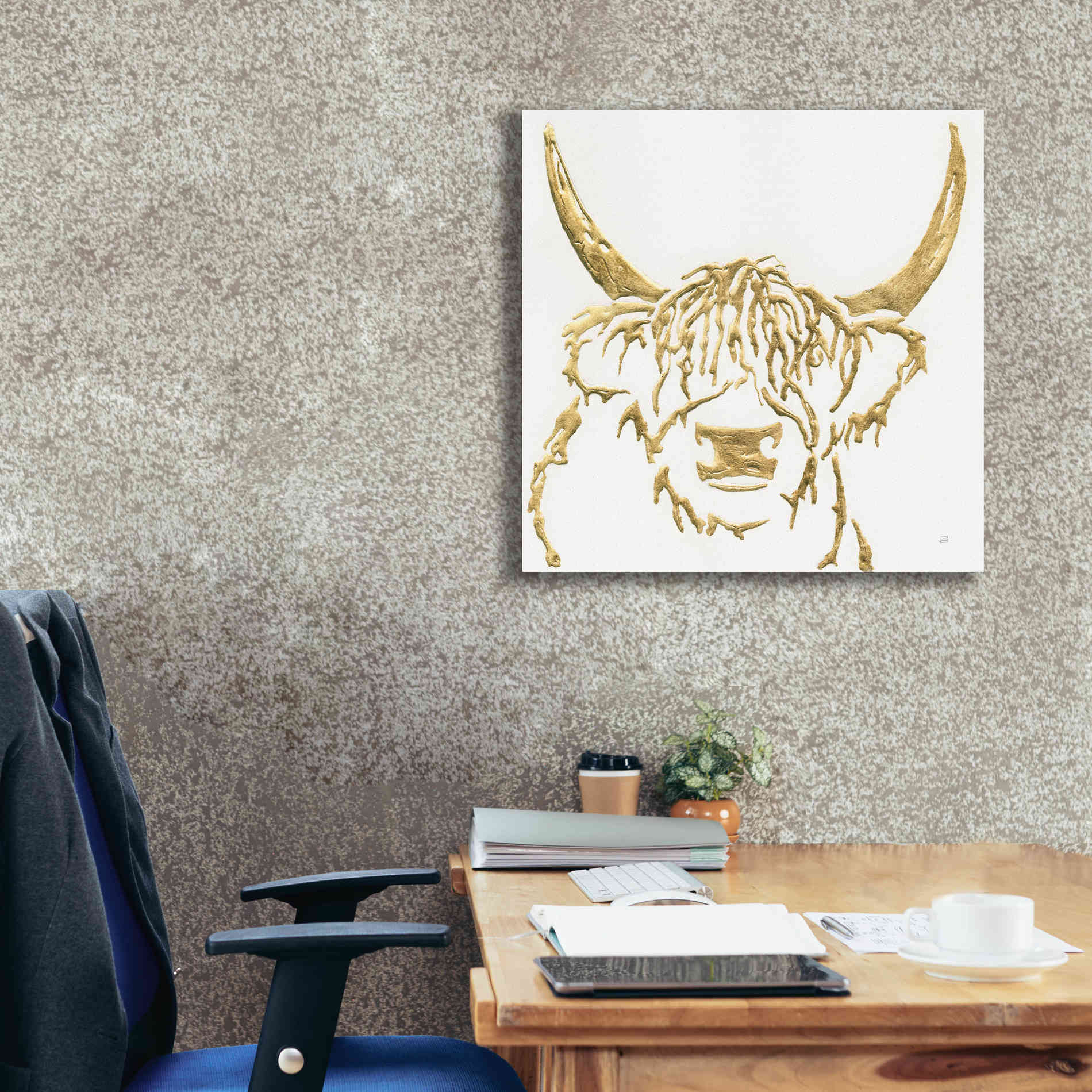 'Gilded Highlander I' by Chris Paschke, Giclee Canvas Wall Art,26 x 26