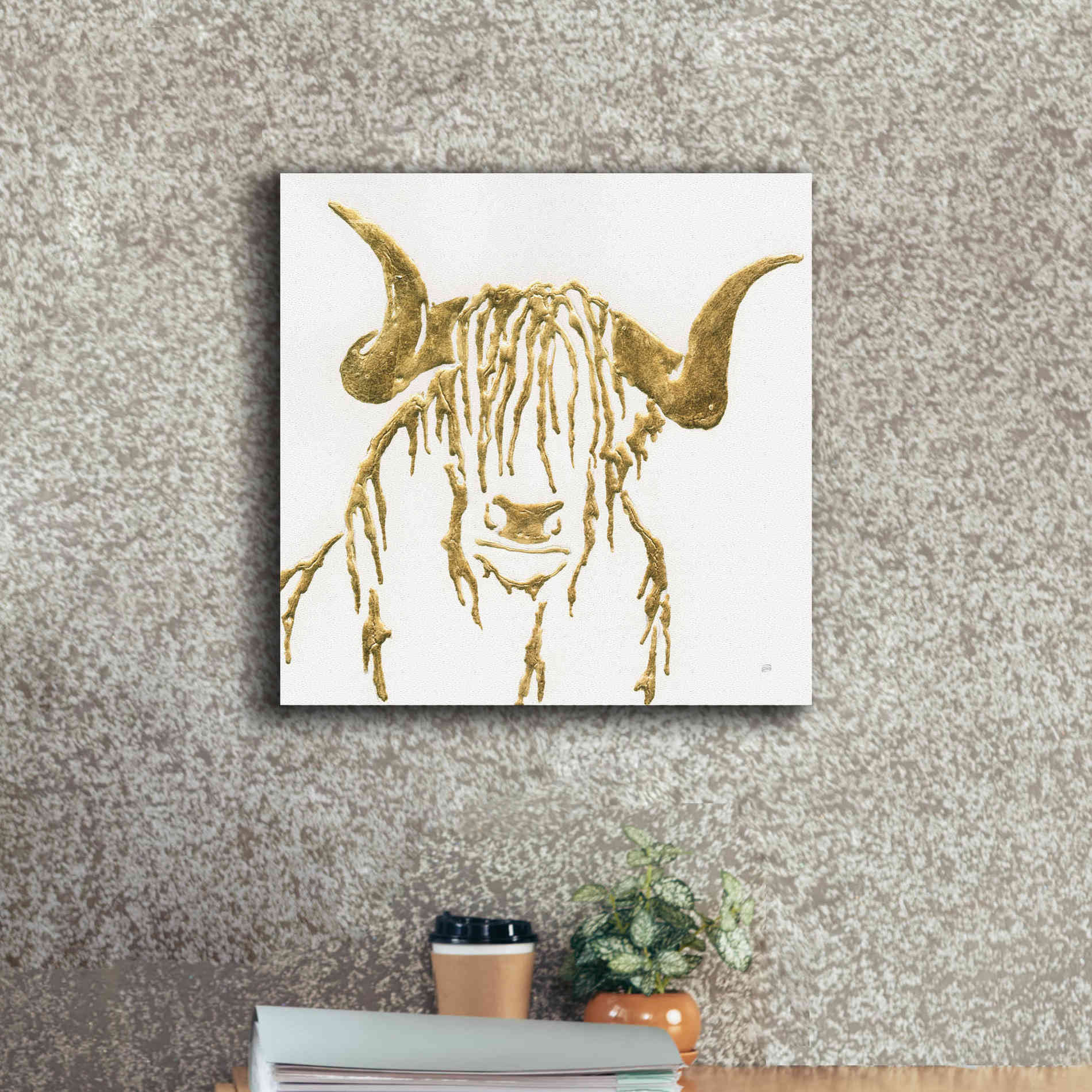 'Gilded Highlander II' by Chris Paschke, Giclee Canvas Wall Art,18 x 18