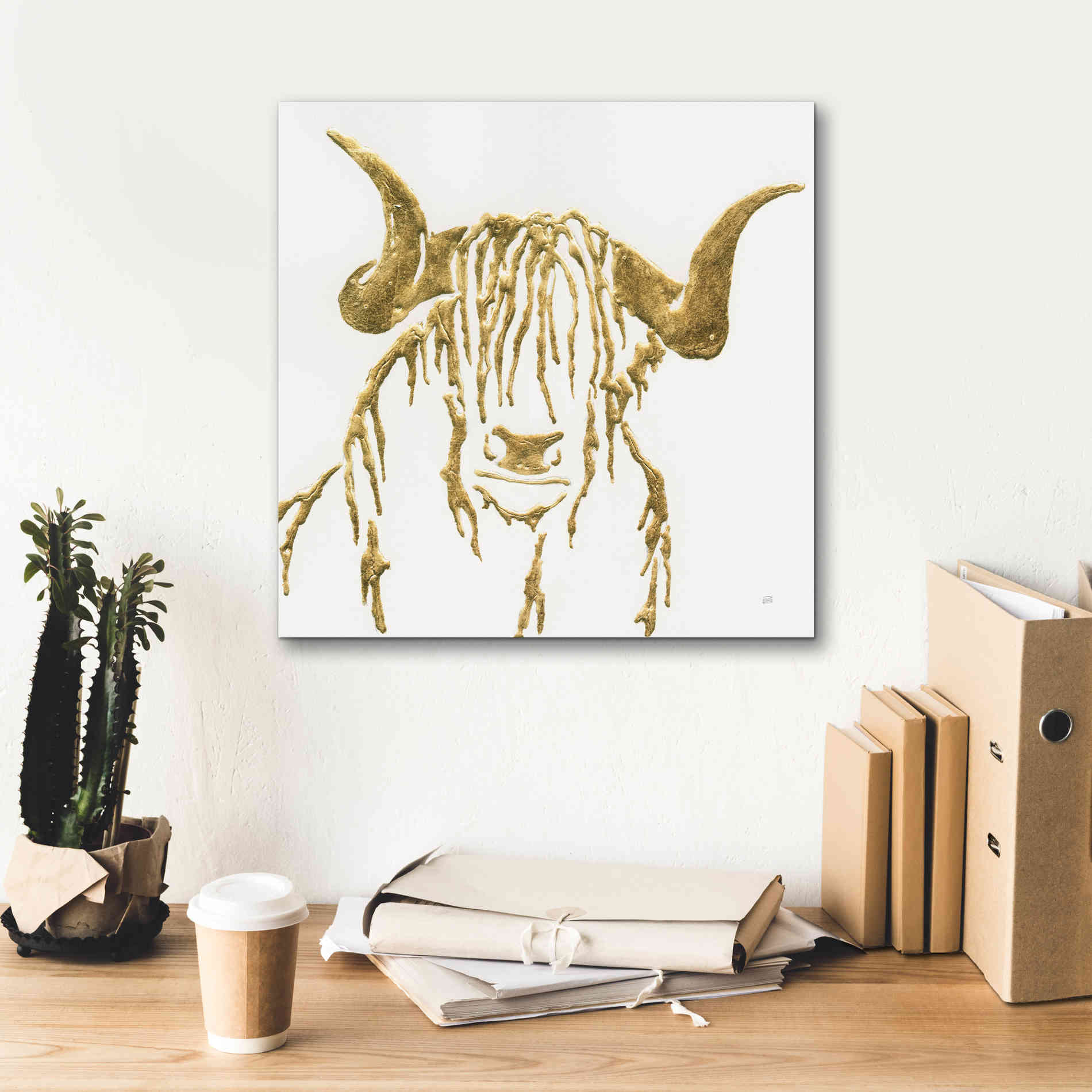 'Gilded Highlander II' by Chris Paschke, Giclee Canvas Wall Art,18 x 18