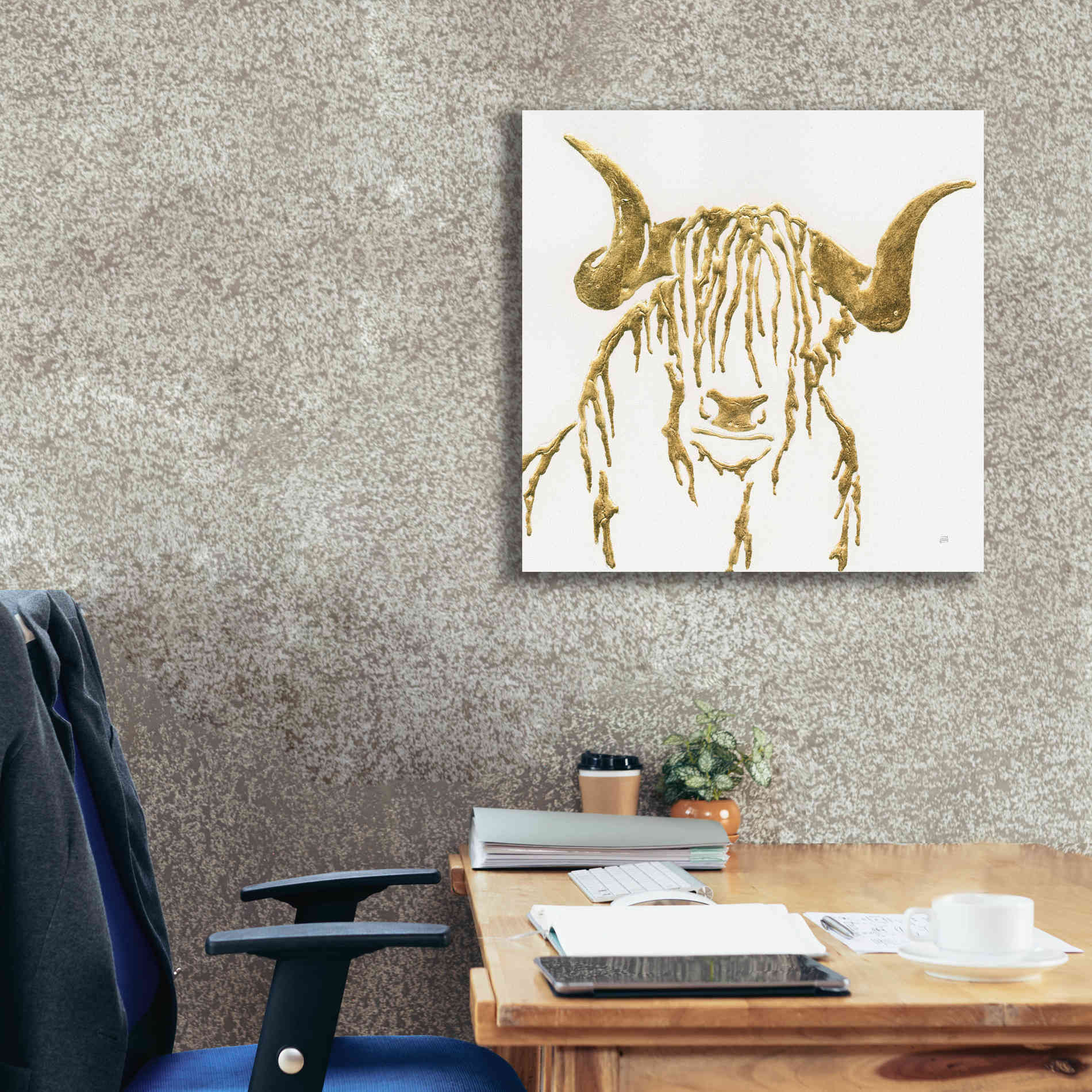 'Gilded Highlander II' by Chris Paschke, Giclee Canvas Wall Art,26 x 26