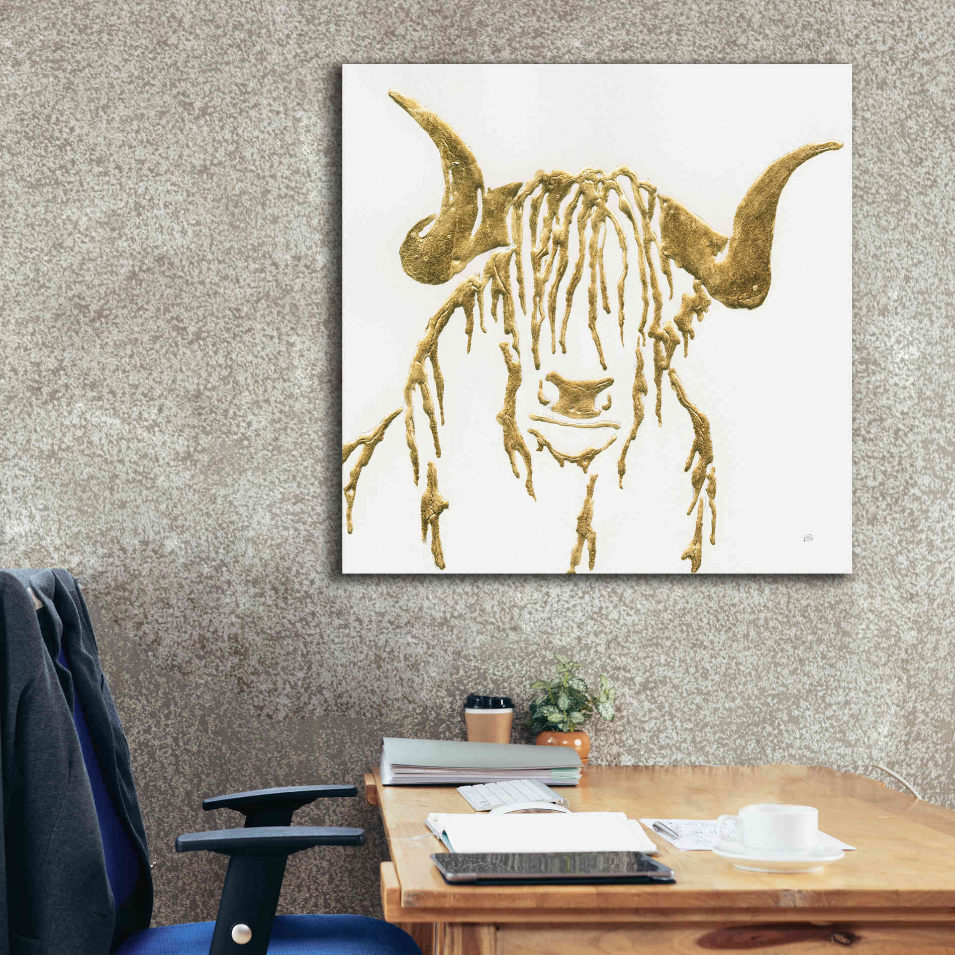 'Gilded Highlander II' by Chris Paschke, Giclee Canvas Wall Art,37 x 37