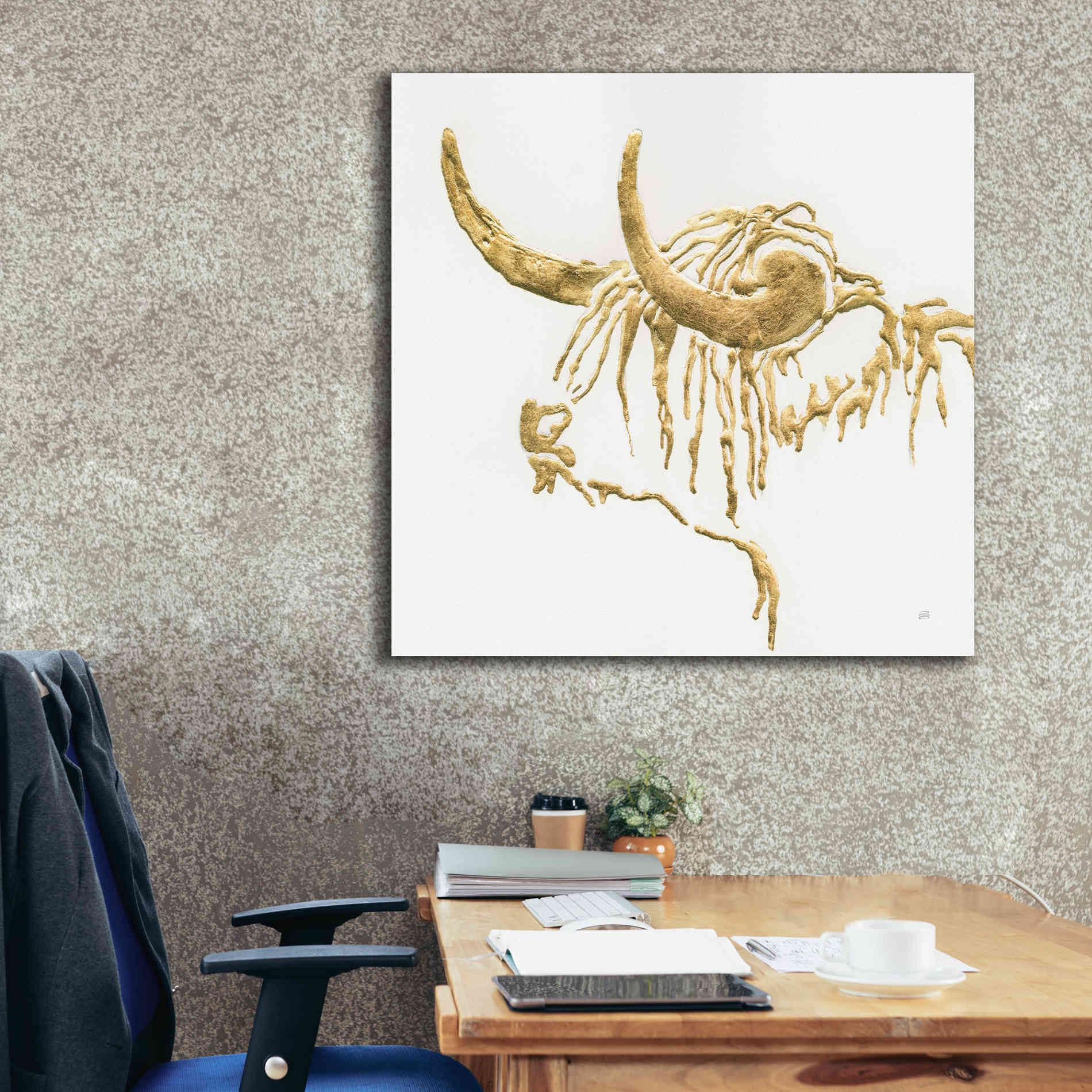 'Gilded Highlander III' by Chris Paschke, Giclee Canvas Wall Art,37 x 37