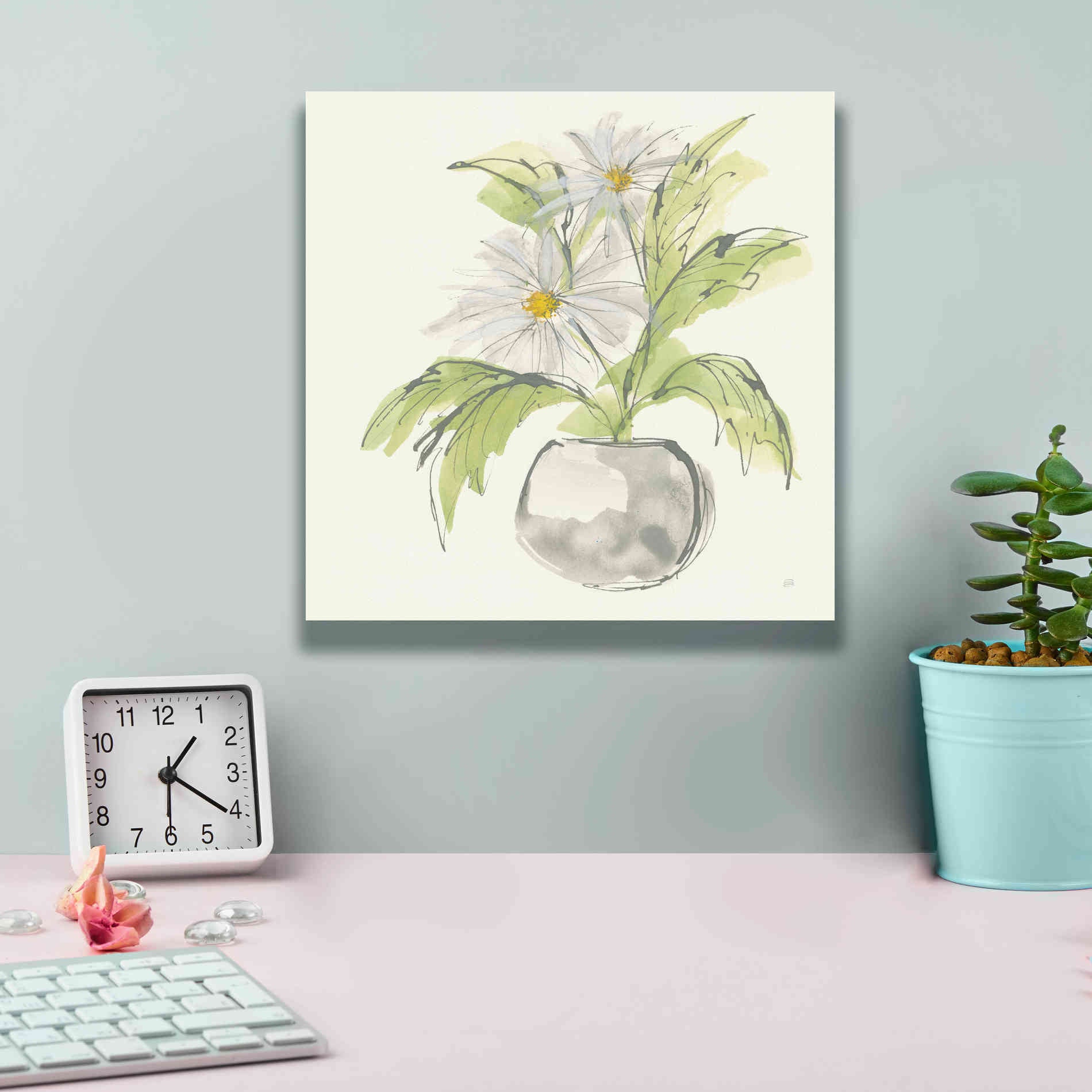 'Plant Daisy II' by Chris Paschke, Giclee Canvas Wall Art,12 x 12