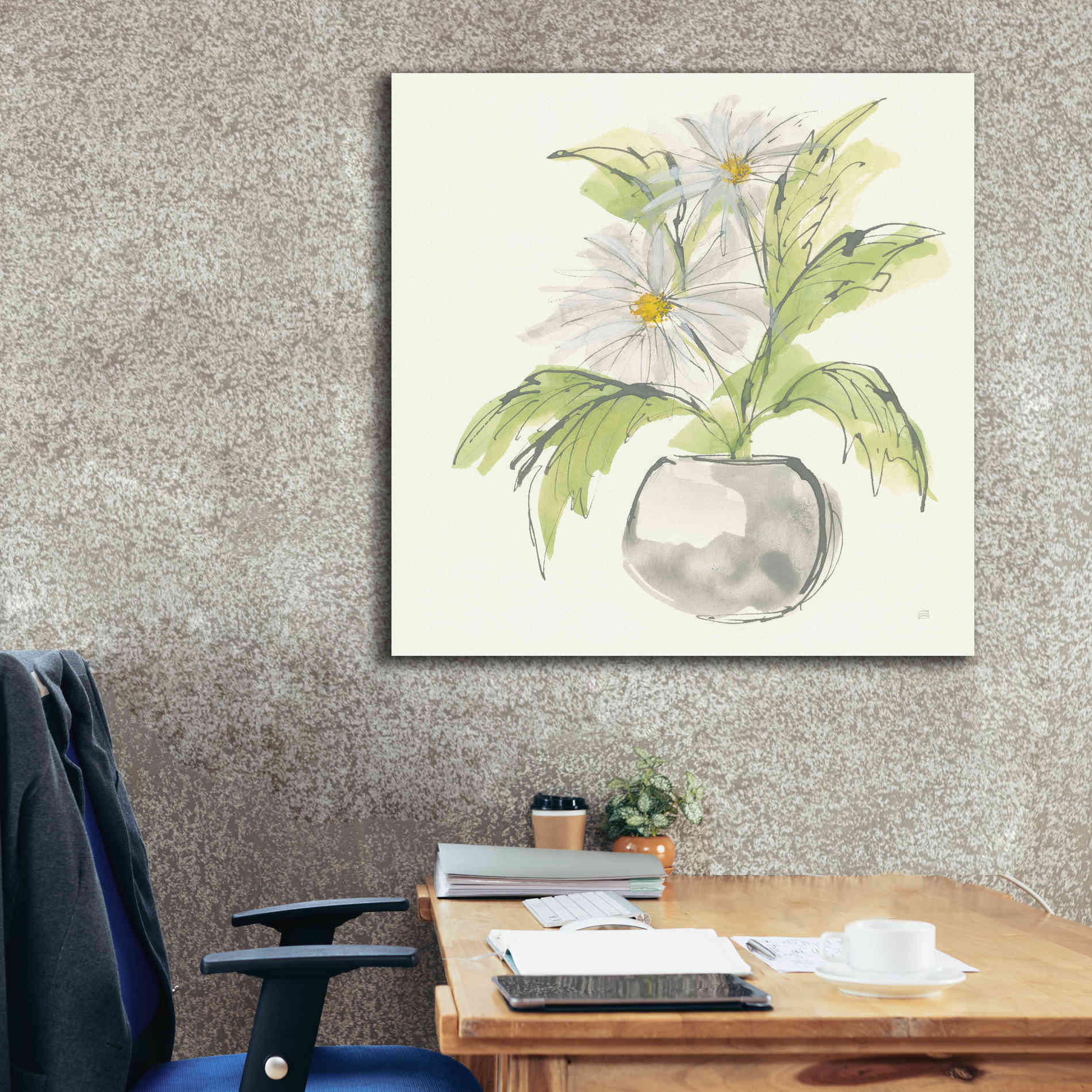 'Plant Daisy II' by Chris Paschke, Giclee Canvas Wall Art,37 x 37