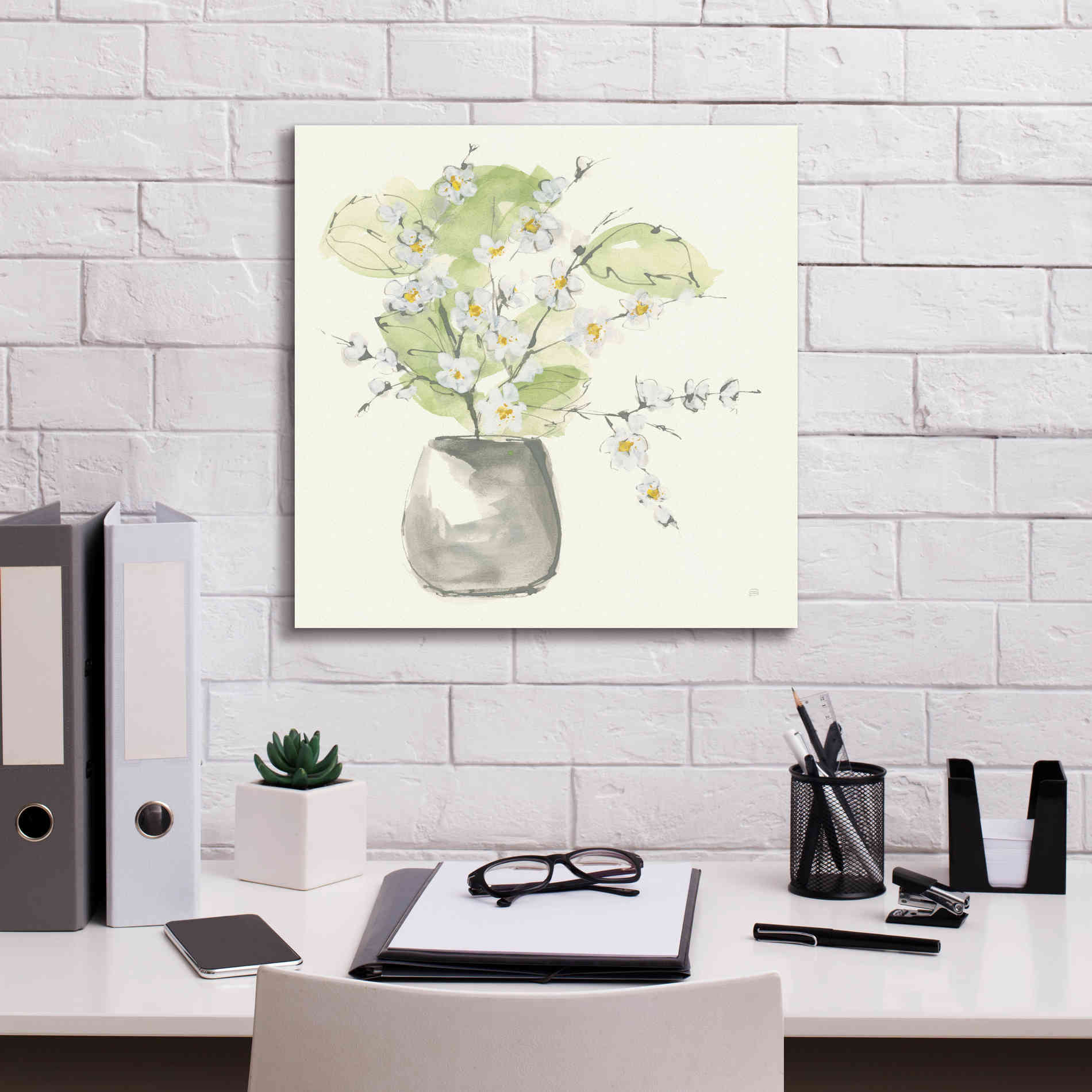 'Plant Blossom I' by Chris Paschke, Giclee Canvas Wall Art,18 x 18