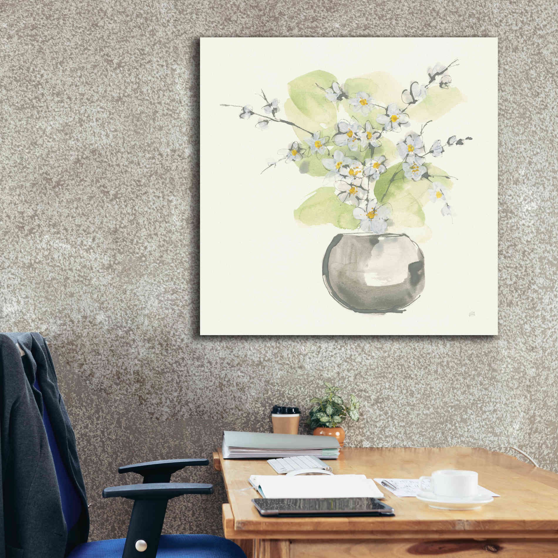 'Plant Blossom II' by Chris Paschke, Giclee Canvas Wall Art,37 x 37