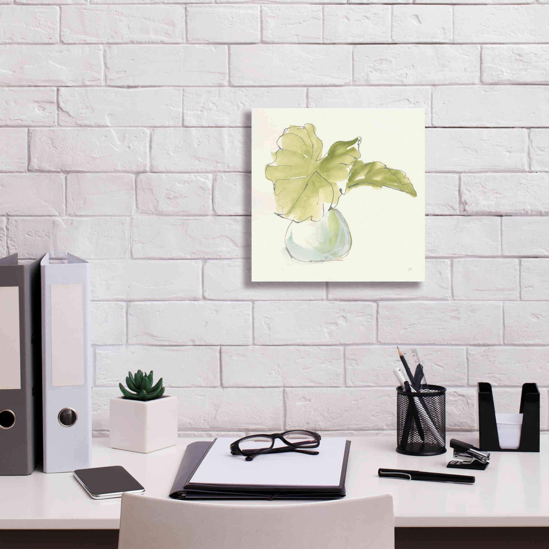 'Plant Big Leaf I' by Chris Paschke, Giclee Canvas Wall Art,12 x 12