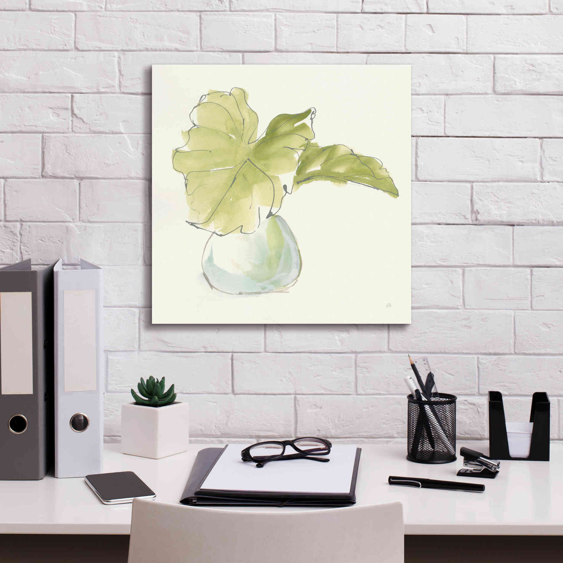 'Plant Big Leaf I' by Chris Paschke, Giclee Canvas Wall Art,18 x 18