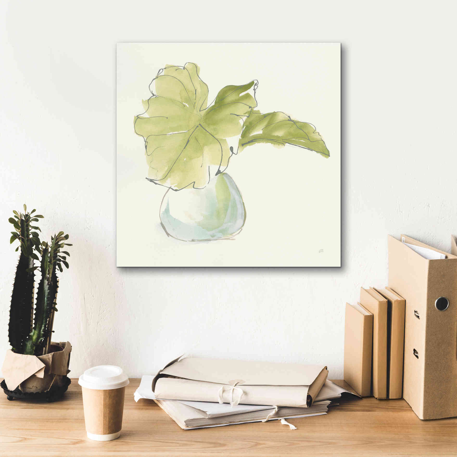 'Plant Big Leaf I' by Chris Paschke, Giclee Canvas Wall Art,18 x 18