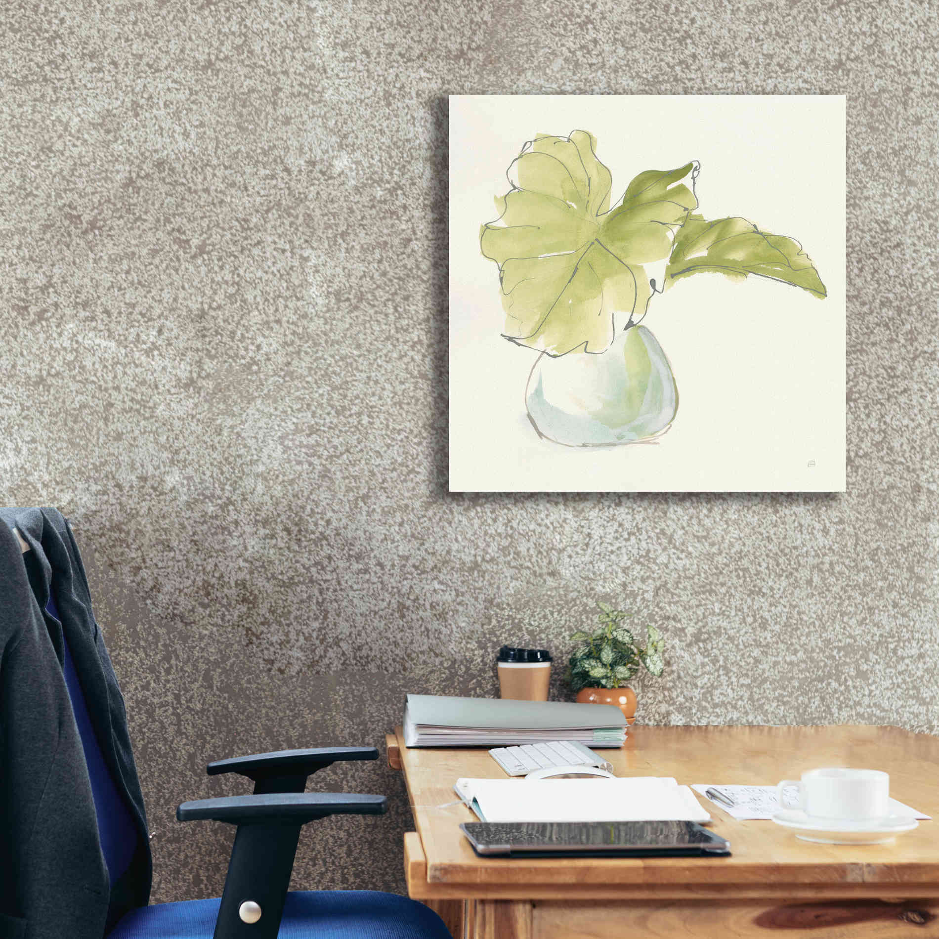 'Plant Big Leaf I' by Chris Paschke, Giclee Canvas Wall Art,26 x 26