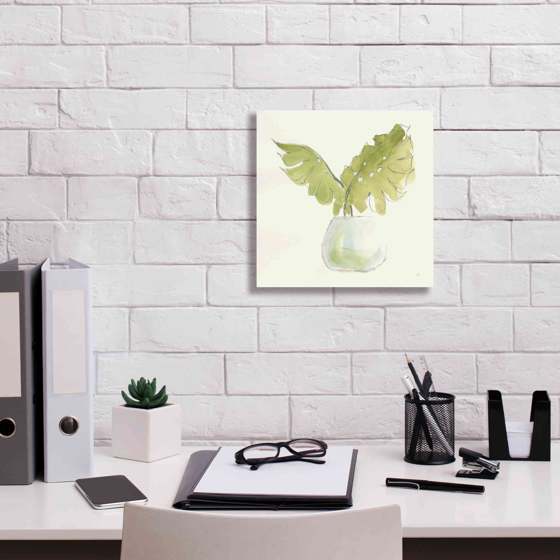 'Plant Big Leaf II' by Chris Paschke, Giclee Canvas Wall Art,12 x 12