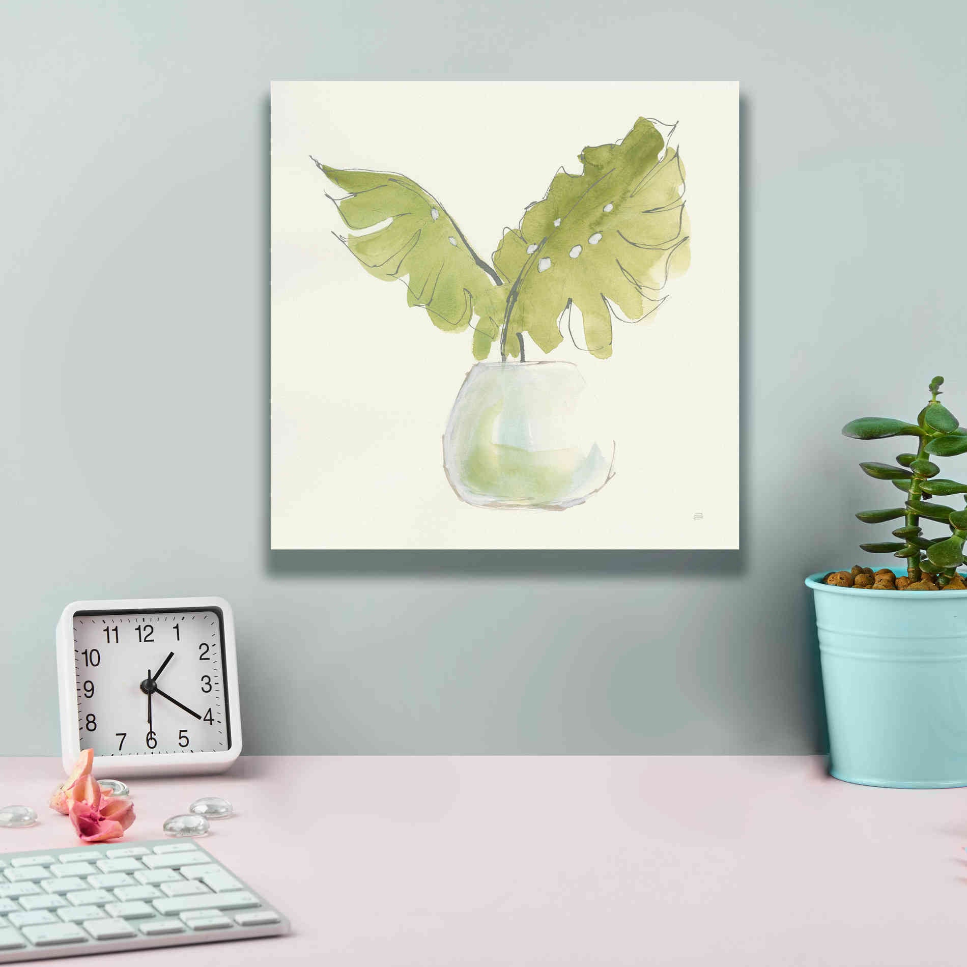 'Plant Big Leaf II' by Chris Paschke, Giclee Canvas Wall Art,12 x 12