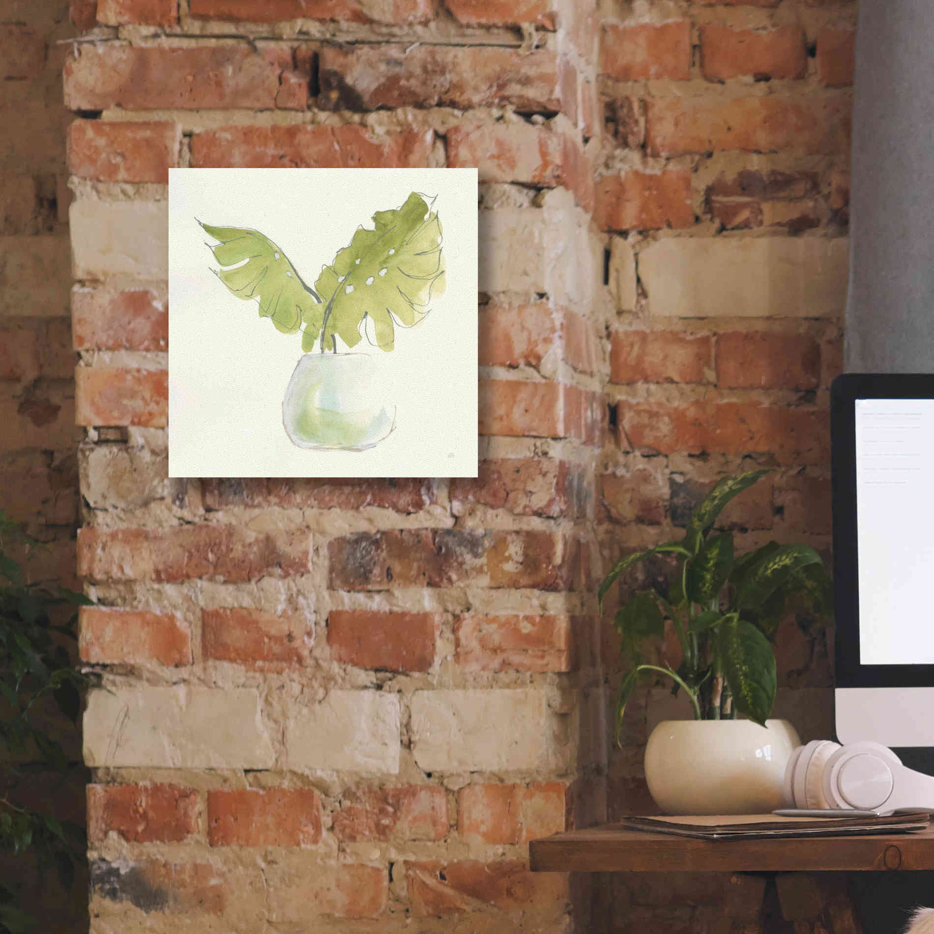 'Plant Big Leaf II' by Chris Paschke, Giclee Canvas Wall Art,12 x 12