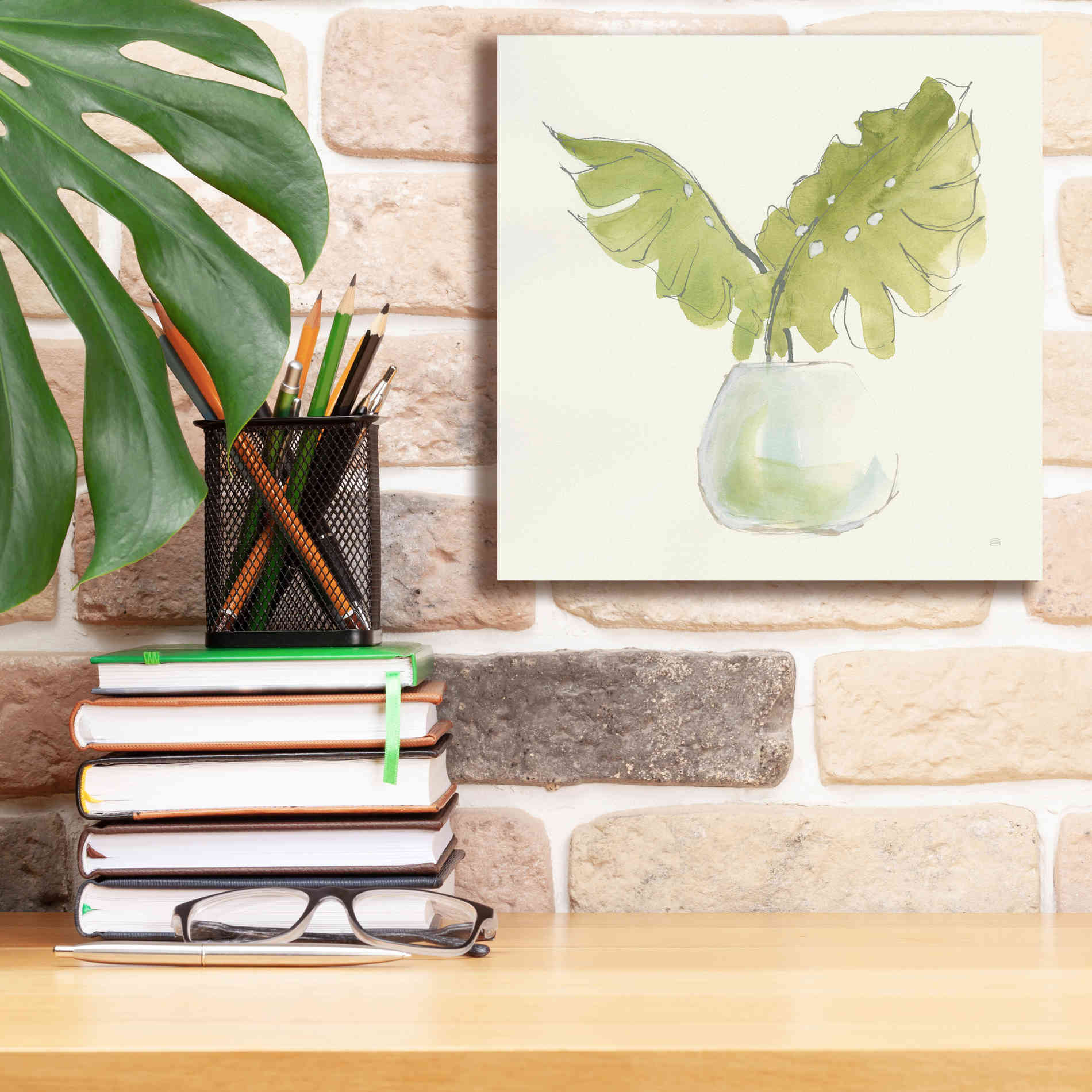 'Plant Big Leaf II' by Chris Paschke, Giclee Canvas Wall Art,12 x 12