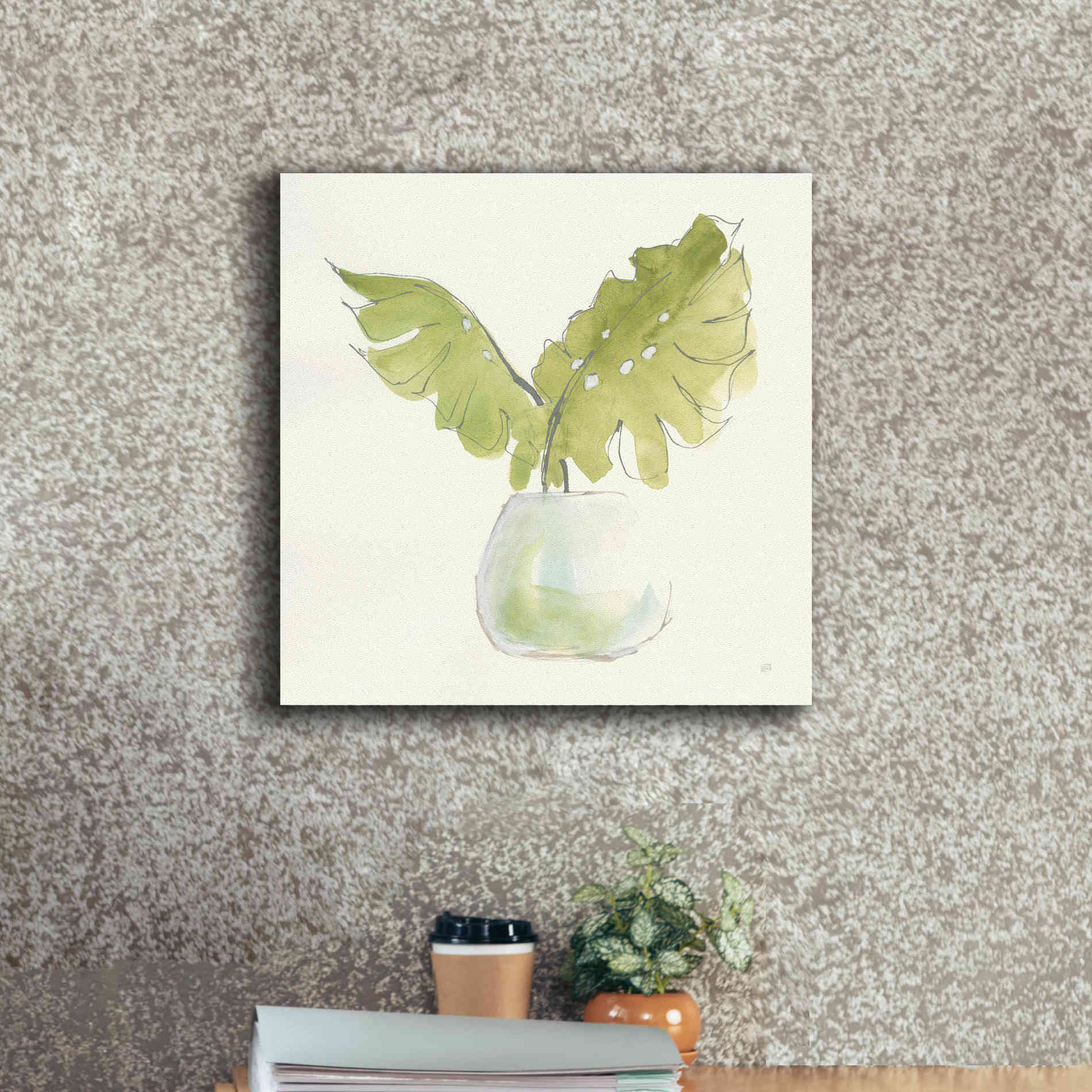 'Plant Big Leaf II' by Chris Paschke, Giclee Canvas Wall Art,18 x 18